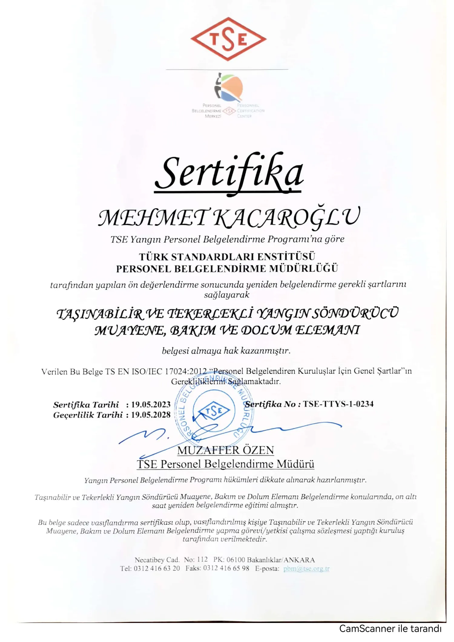 Tanson Sertifika